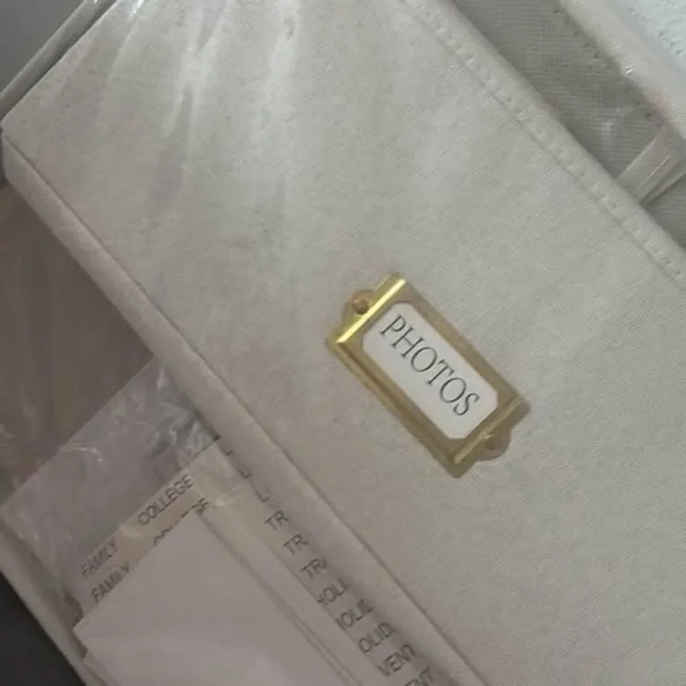Fabric Photo Storage Box with Dividers
